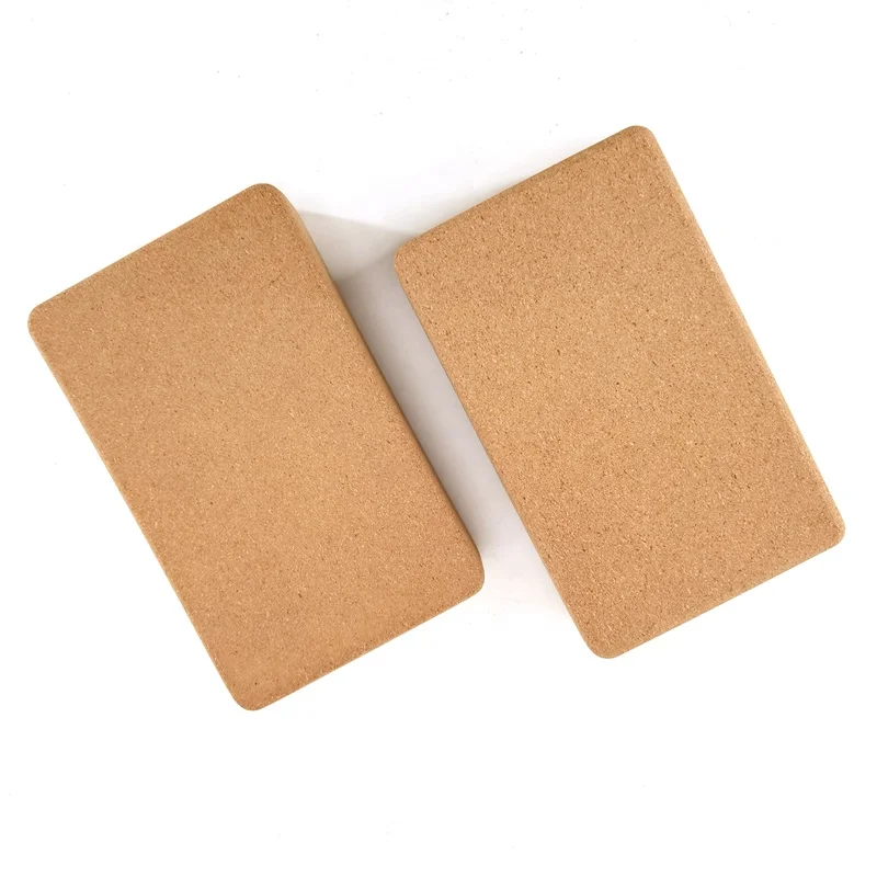 

Customized LOGO Custom Exercise Cork Yoga Block Set Premium Quality Non-Slip Natural Eco Friendly Cork Yoga Blocks Brick with lo