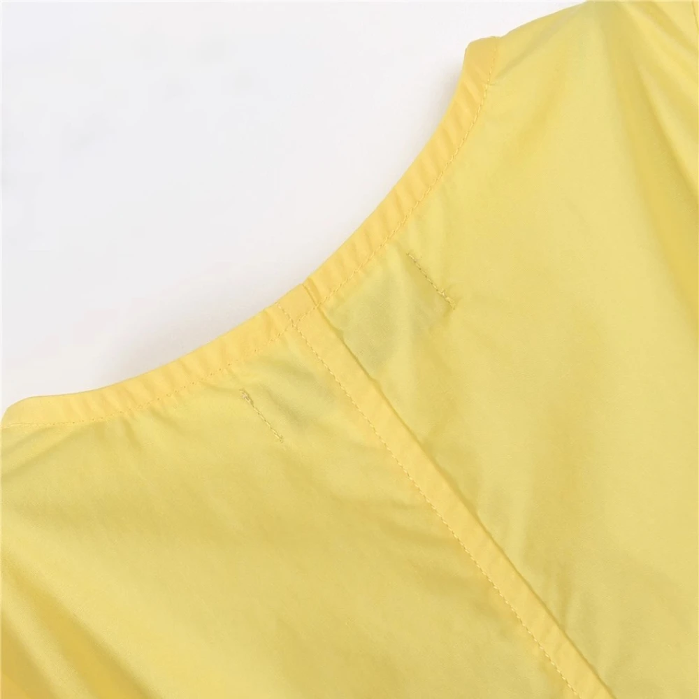 Summer Flying Sleeves Girls Yellow Princess Dress Blouses Tops Cute Cottone Casual Children Kids Baby Girl Clothes Shirts Dress