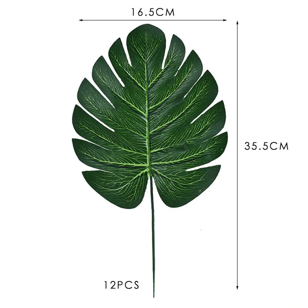 

48pcs Simulation Monstera Artificial Tropical Leaves Lifelike Home Decoration Supplies Party Plants Leaf 4 Sizes Each