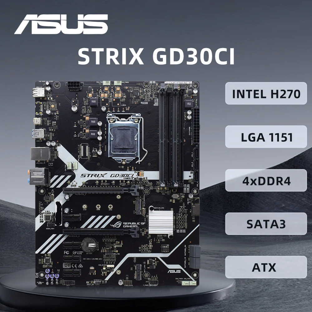 ASUS ROG STRIX GD30CI Motherboard Support i5-6500 7600K i7-6700K 7700K i3-6300 CPU DDR4 3200MHz M.2 ATX LGA1151 H270 Mainboard