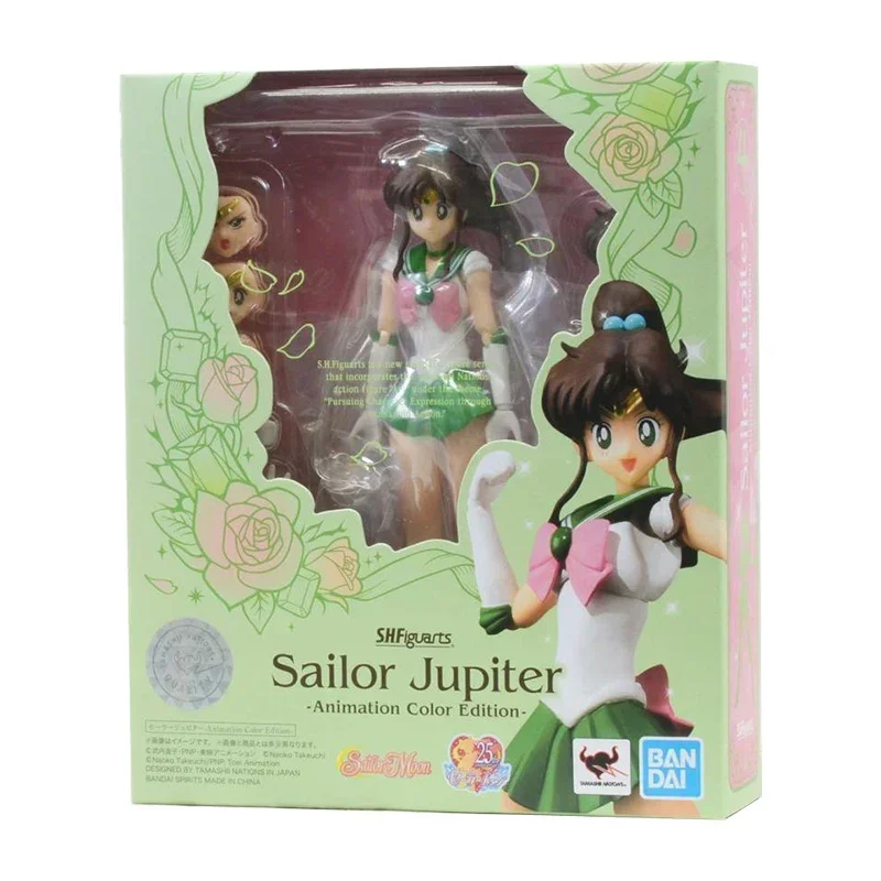 In Stock Original Bandai Sailor Moon Figure SHF Kino Makoto Jupiter PVC Anime Action Figures Model Toys Collectible Dolls Gifts