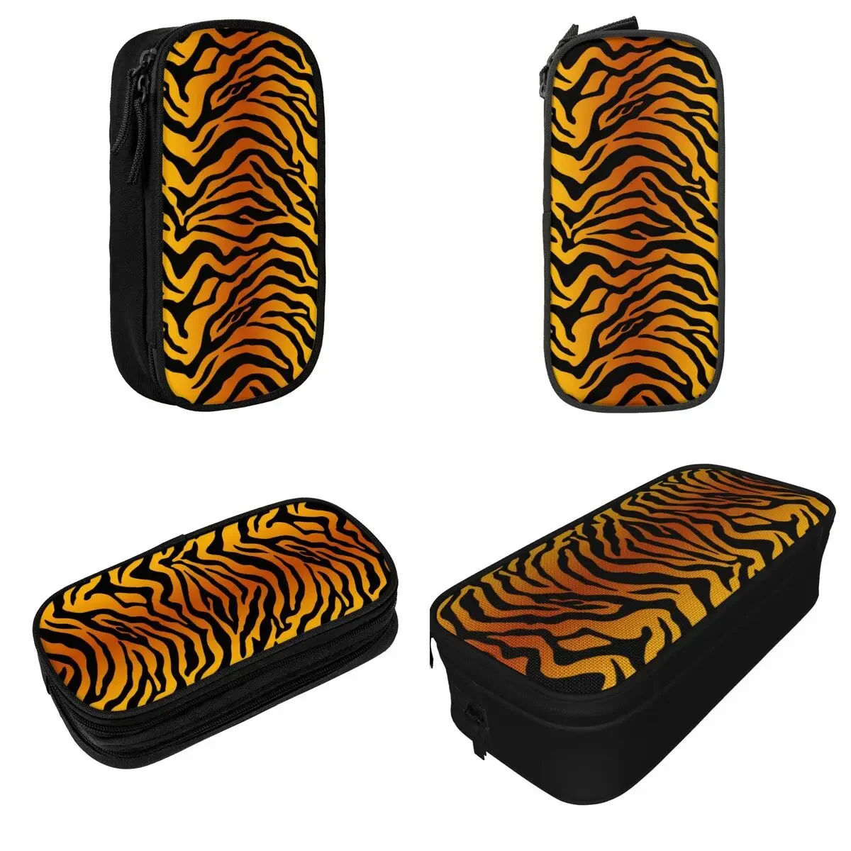 Cat Tiger Stripe Exotic Animal Print Pencil Case Pencil Pouch Pen Box Big Capacity Bag School Supplies Gifts Stationery