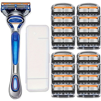 5-layer shaver blades for men, safe shaver blades, classic skin protection, reusable shaver blades with protective case