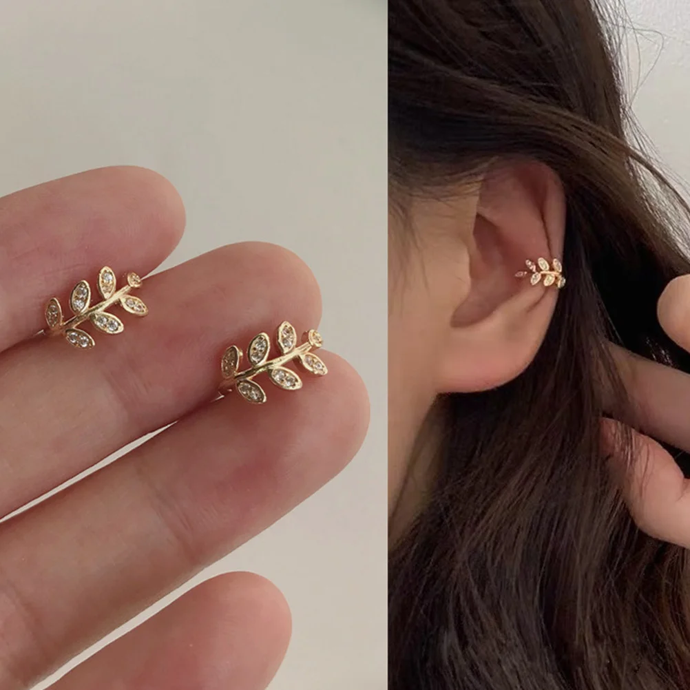 

1 Pair Exquisite Ear Bone Clips No Ear Hole Earrings Delicate Fashion Women Accessories Stylish Golden Party Wedding Jewelry