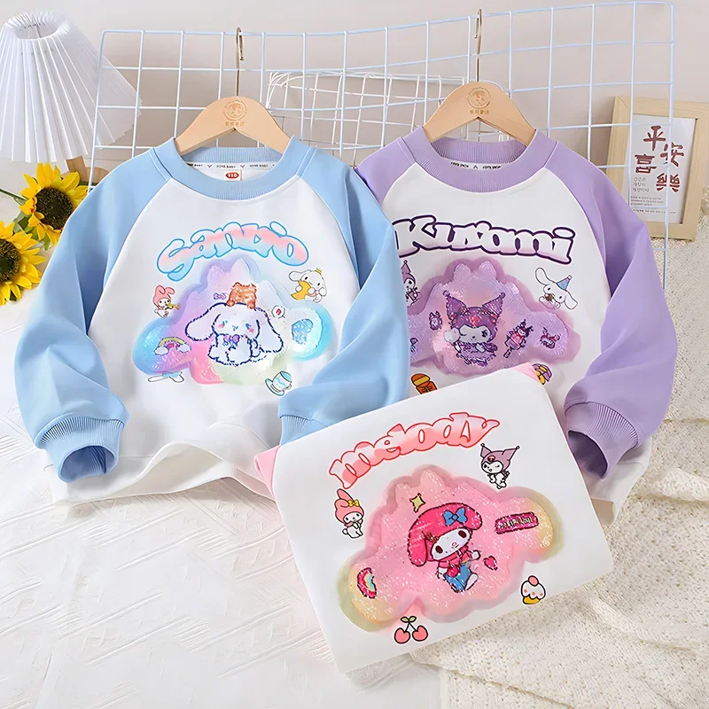 

Cinnamoroll Kuromi Kawaii Ins Anime Children Long Sleeve Hoodie Cute Cartoon My Melody Fashion Shirt Clothing Gifts for Kids