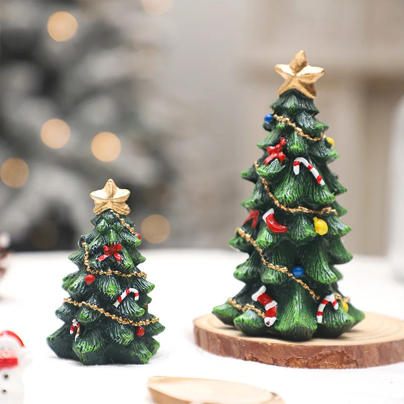 

Tabletop Christmas Resin Tree Decor 3D Xmas Tree Christmas Tree Model for Christmas DIY Craft Party Decor MIAO-US