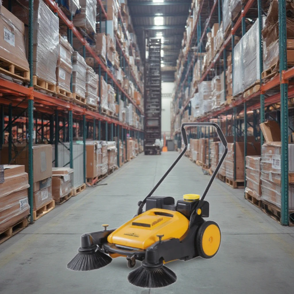 Nova vassoura elétrica de 48v, máquina industrial de limpeza de calçada e piso de estrada com componentes de escova fortes