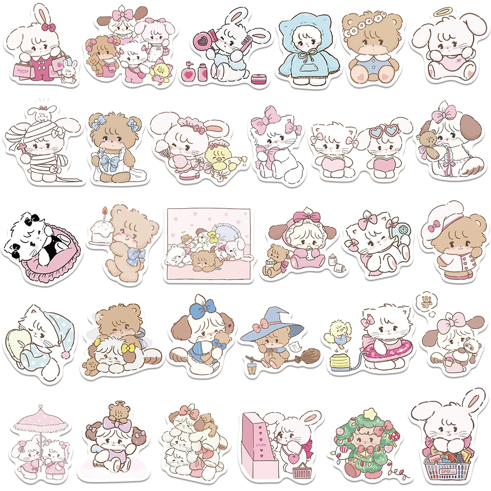 60pcs Cute Cartoon Anime Mikko Stickers For Laptop Water Bottle Luggage Notebook Phone Waterproof Graffiti Vinyl Decals