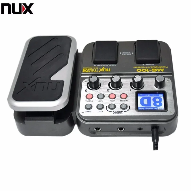 

NUX MG-100 Modeling Guitar Processor Multi-Effect Pedal Drum Tuner Recording Chord Multi-function with LCD Guitar Accessories