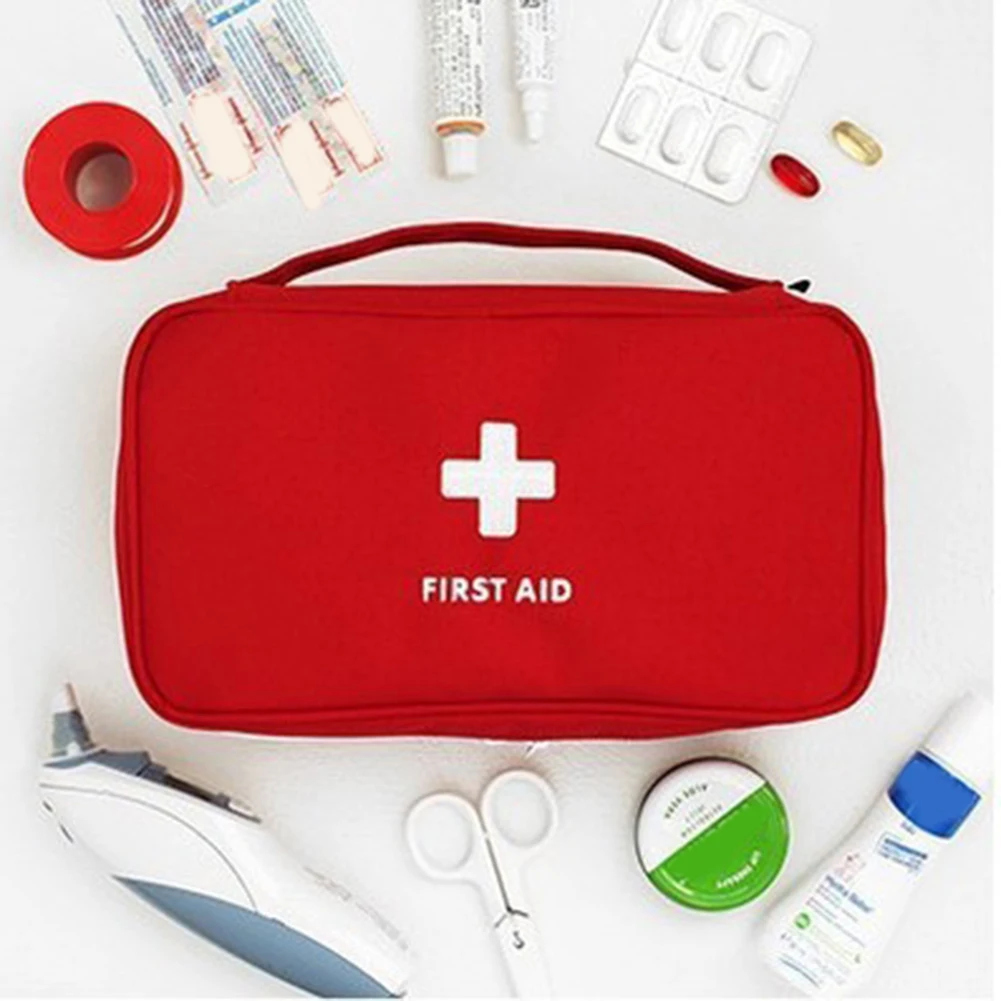 900D Oxford Emergency Medicine Pouch Compartment Household Pill Organizer with Handle Waterproof Large Capacity for Outdoor Home