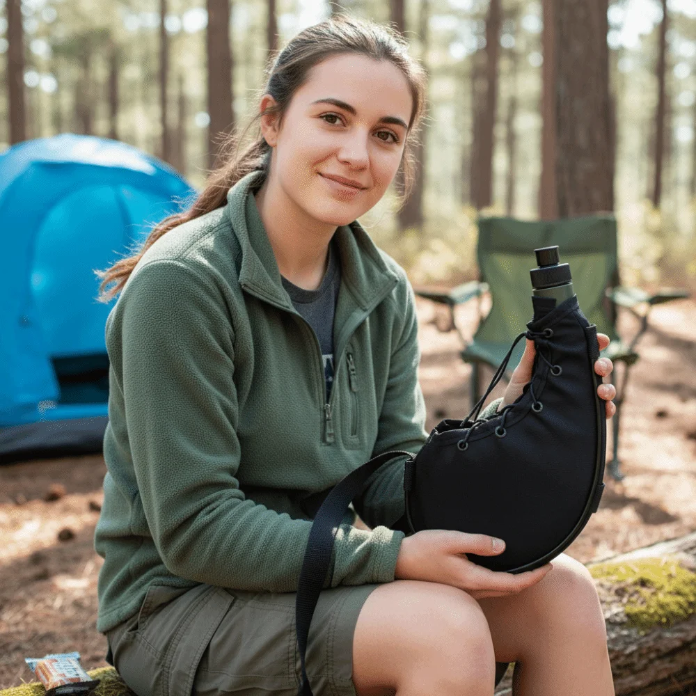 

Прочная спортивная бутылка для воды объемом 800 мл из ткани Оксфорд, герметичная, плоская, легкая фляга для походов