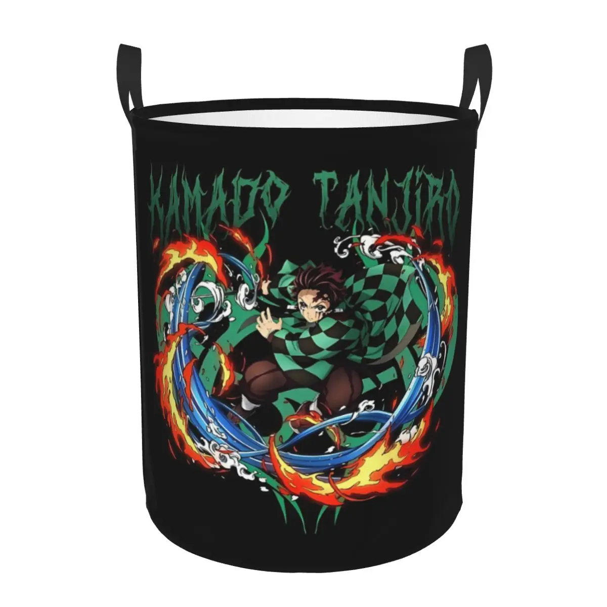 

Tanjiro Kamado Demon Slayer Laundry Basket Collapsible Anime Manga Clothes Hamper Storage Bin for Bathroom