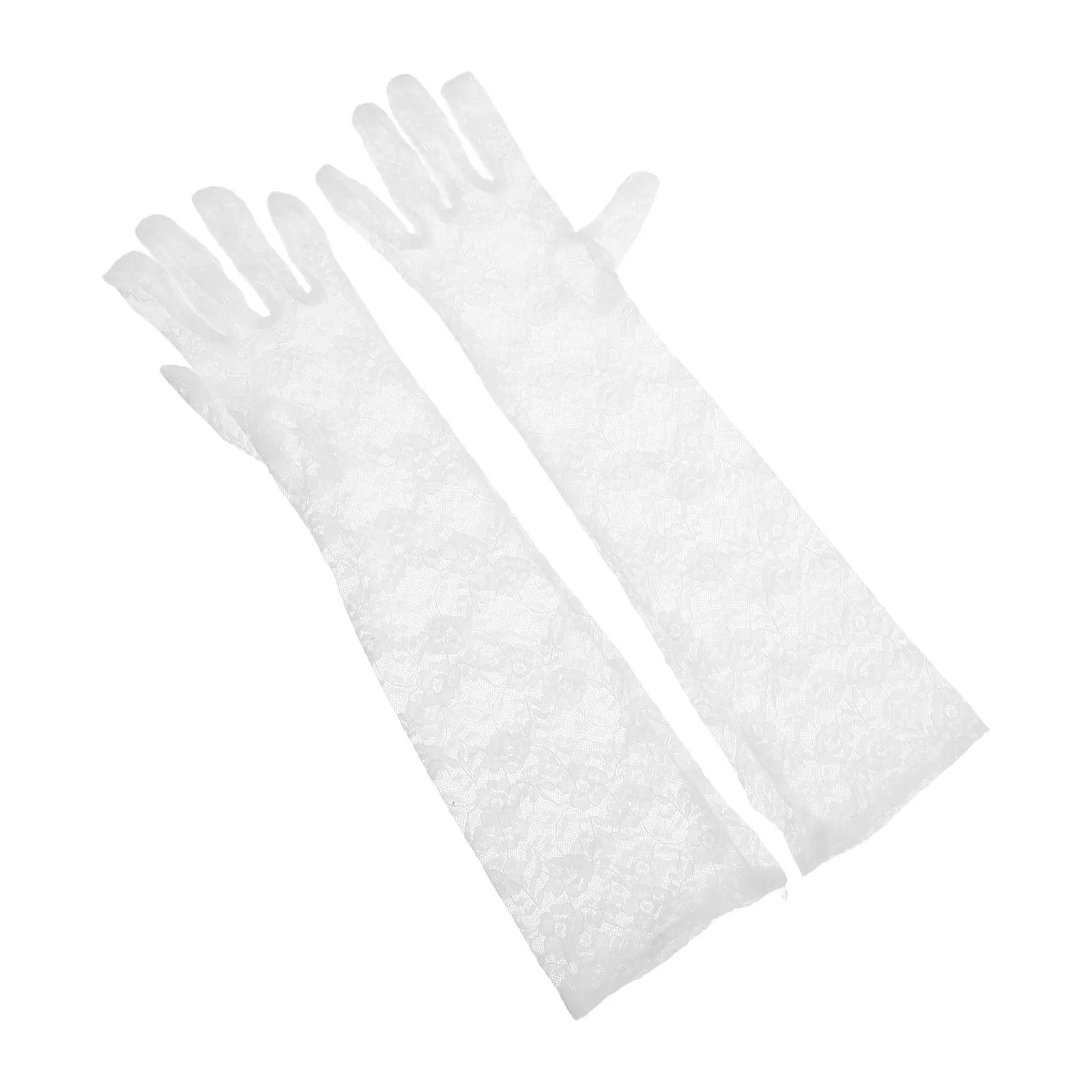 1 قطعة 1 زوج طويل الأزهار قفازات برباط النساء أصابع الكوع طول ملابس رسمية الزفاف حفل زفاف حفلة موسيقية الشاي عشاء الأحداث