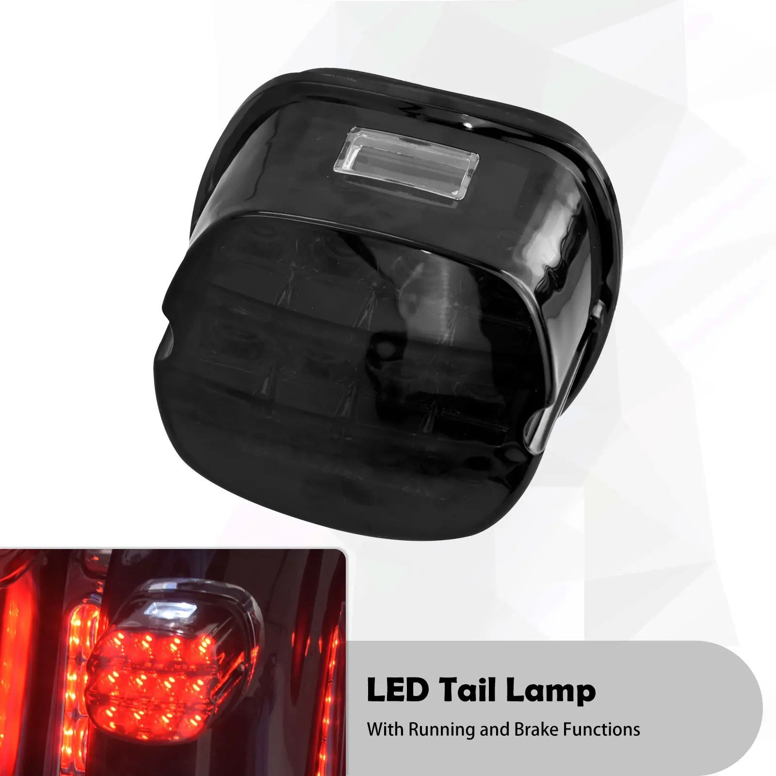 Motorcycle LED BrakeTail Light License Plate Rear Run Stop Lamp Taillight 12V For Harley Dyna Touring Glide Sportster XL1200 883