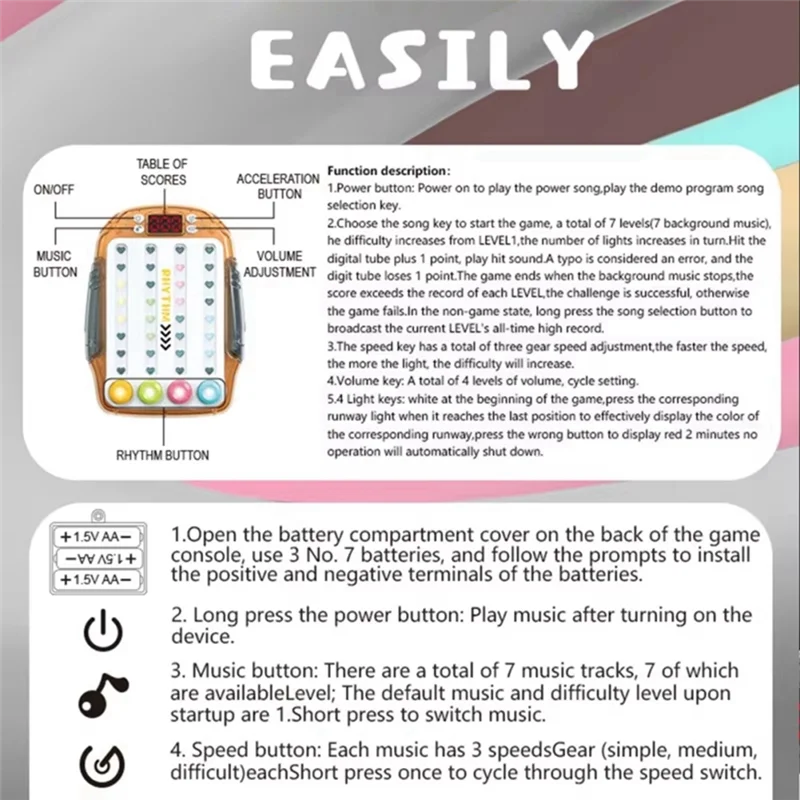 WOWFU-Quick Push Game وحدة تحكم حسية للعين متعددة اللاعبين مقابل لوحة لعبة الرقص الرئيسية لوحة ألعاب محمولة للتدريب اليدوي #5