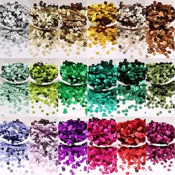 4mm circular mesoporous PVC sequins with 28 color silver background laser beads DIY hand sewn embroidery loose bead sequins in s