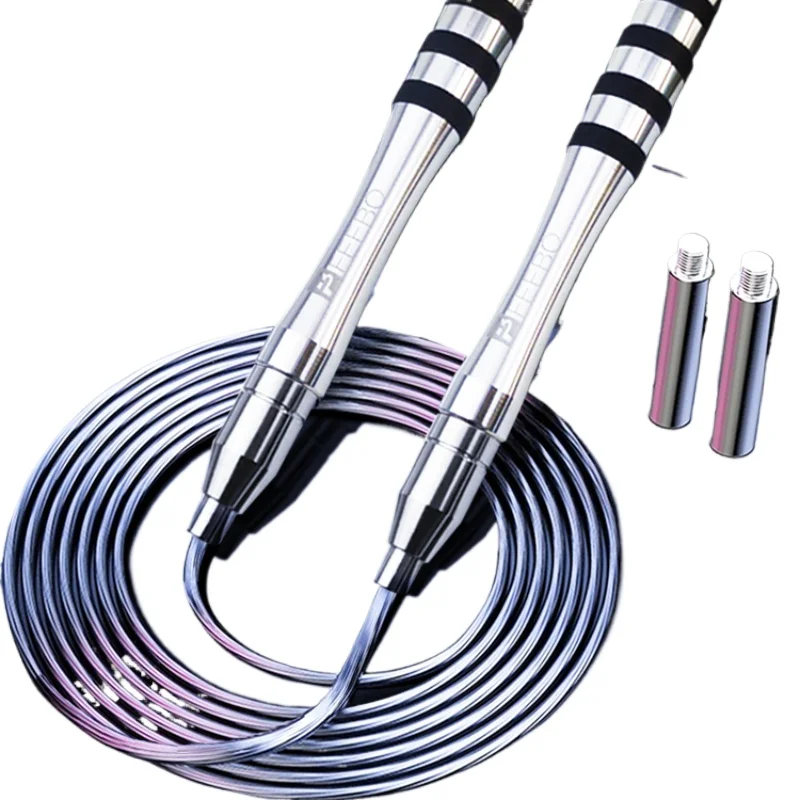 Jumping rope weight-bearing fitness fat burning training with dual bearing self-locking steel wire