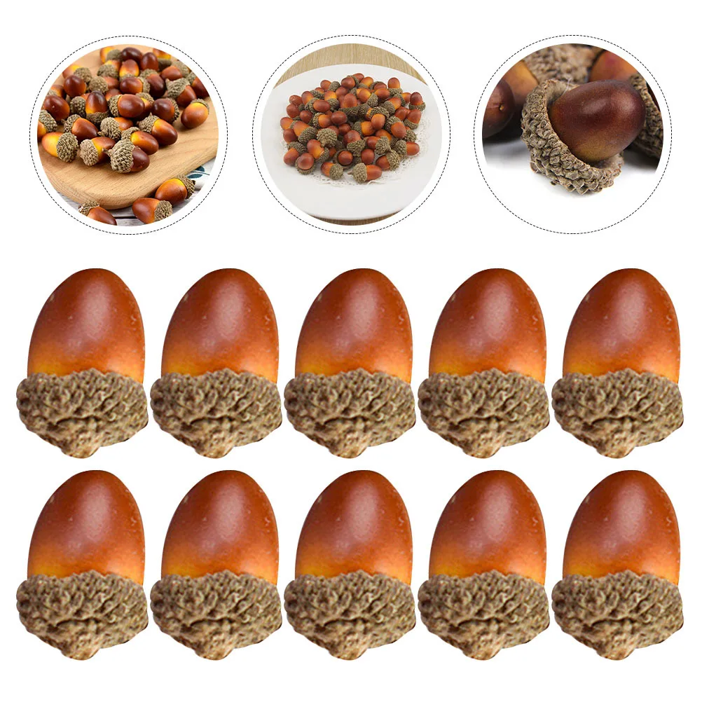 

50Pcs Foam Acorn Decor Christmas Hanging Pendants Simulated Acorn Ornaments for DIY Holiday Party Theme Decoration Xmas Tree