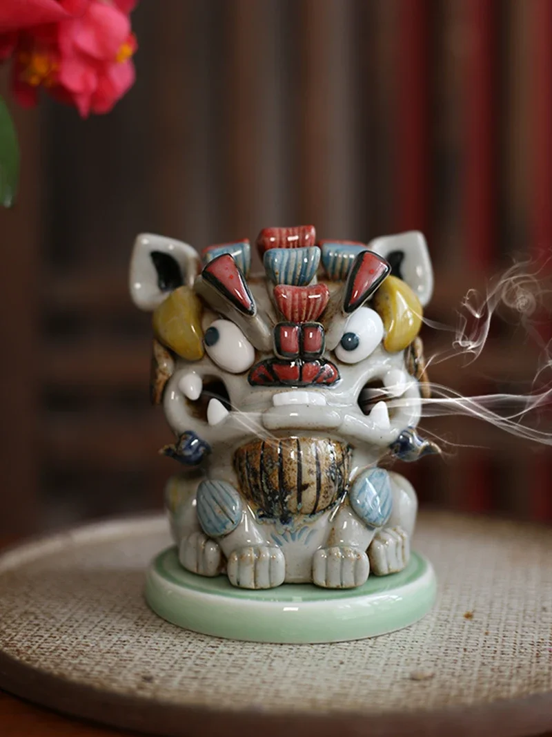 

ceramic Lowen tower incense burner Pixiu tea pet ornament boutique can raise high-end creative gifts