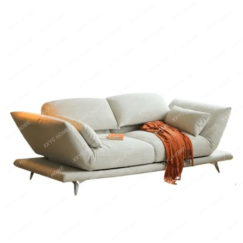 

A Multifunctional Sofa Living Room Rotating Backrest Small Unit Dynamic Island Straight Row Fabric Sofa