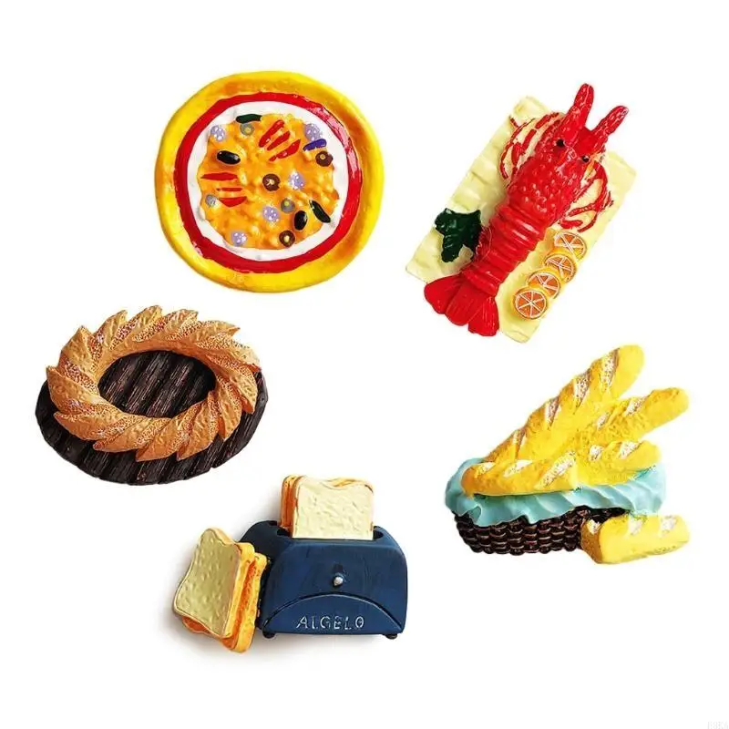 Calcomanías nevera alimentos biónico Juego 5 calcomanías magnéticas pan tomate para huevo para refrigerador