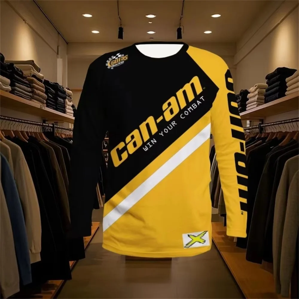 Motorcycle Racing Long Sleeve Round Neck T-shirt for Men and Women Fashion Can Am Team Long Sleeve T-shirt Sports Men's clothing