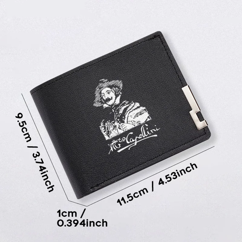 กระเป๋าสตางค์ผู้ชายคาเปลลินี พรีเมียม ดีไซน์เรียบง่าย น้ำหนักเบา ทนทาน สไตล์ธุรกิจ กระเป๋าสตางค์ใบสั้นพร้อมลายพิมพ์คลาสสิก