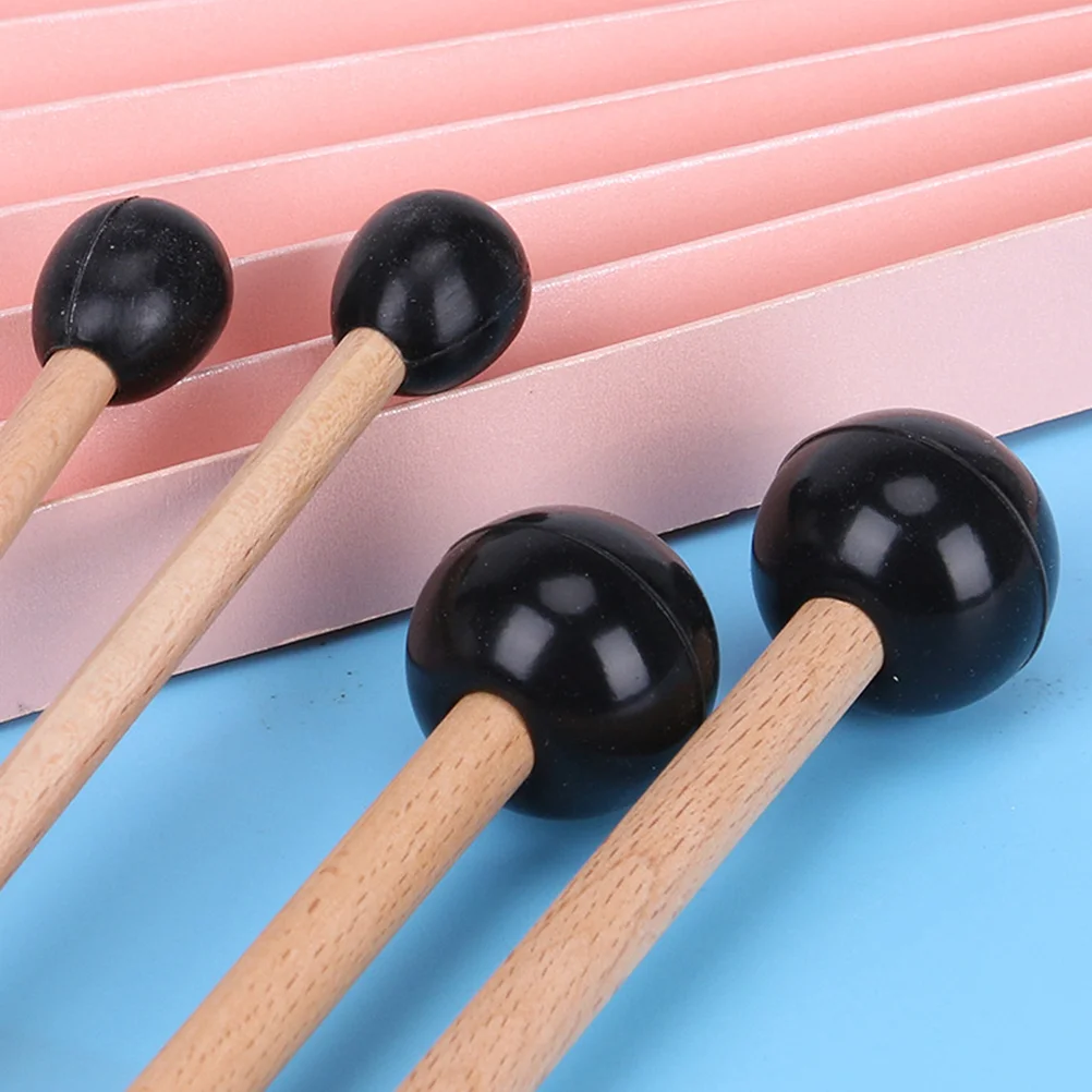 2 Pcs Ethereal Drum Sticks Mallet Tongue Mallets Steel Xylophone Wood Rubber Percussion Musical Instrument