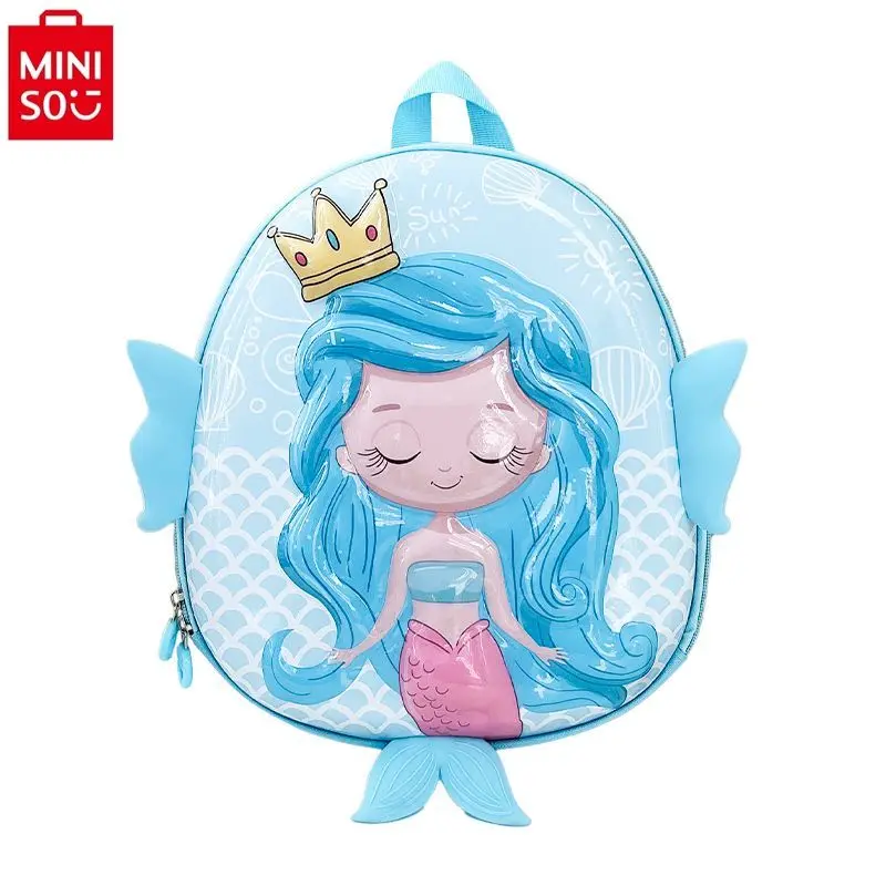 MINISO-Sac à Dos de Dessin Animé Disney pour Enfant, Cartoon, Sirène, Coquille d'emouf, Maternelle, Mignon, Extérieur, Étanche