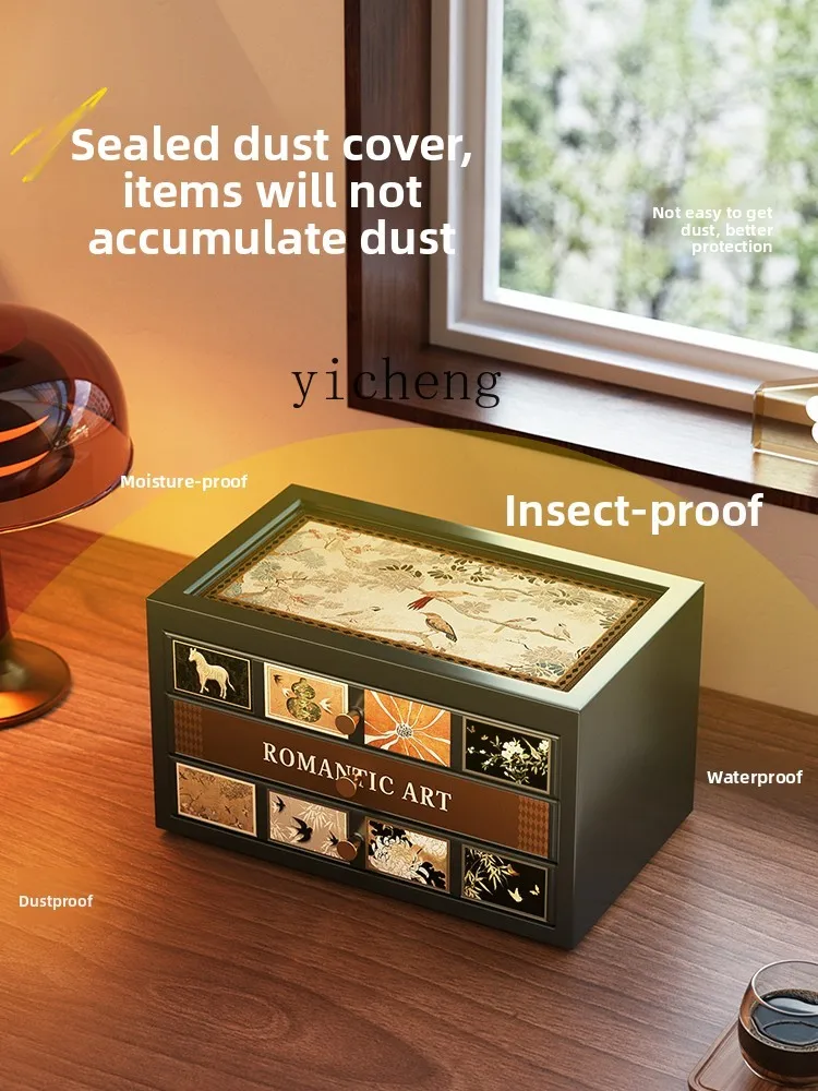 

TQH Jewelry Storage Box High-end Exquisite Jewelry Storage Box Necklace Earrings Bracelet Wooden Jewelry Storage Box