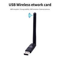 Tarjeta de red inalámbrica MT7601 de 150Mbps, Mini adaptador USB WiFi, receptor LAN Wi-Fi, antena Dongle 802,11 b/g/n para PC, Windows RTL8188