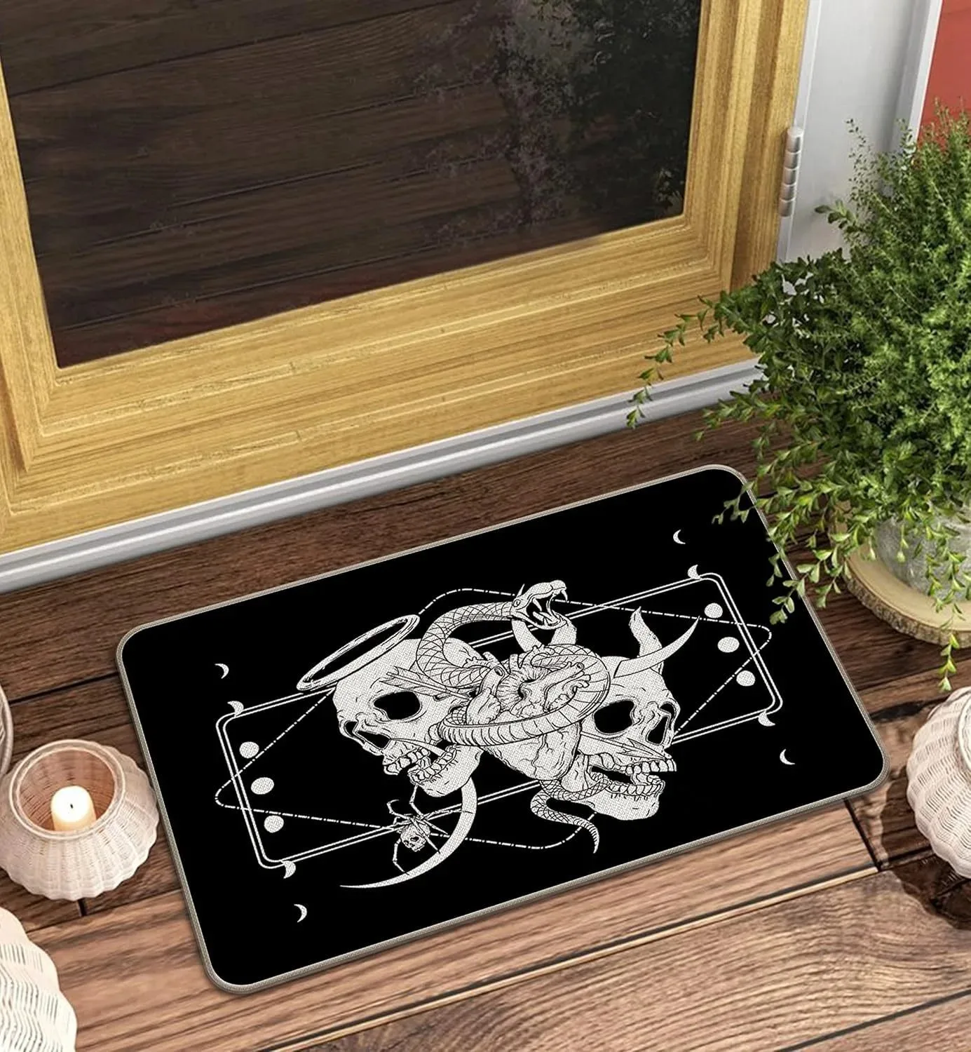 Exquisite and minimalist skull head bedroom living room carpet bathroom anti slip floor mat door mat home decoration ornament