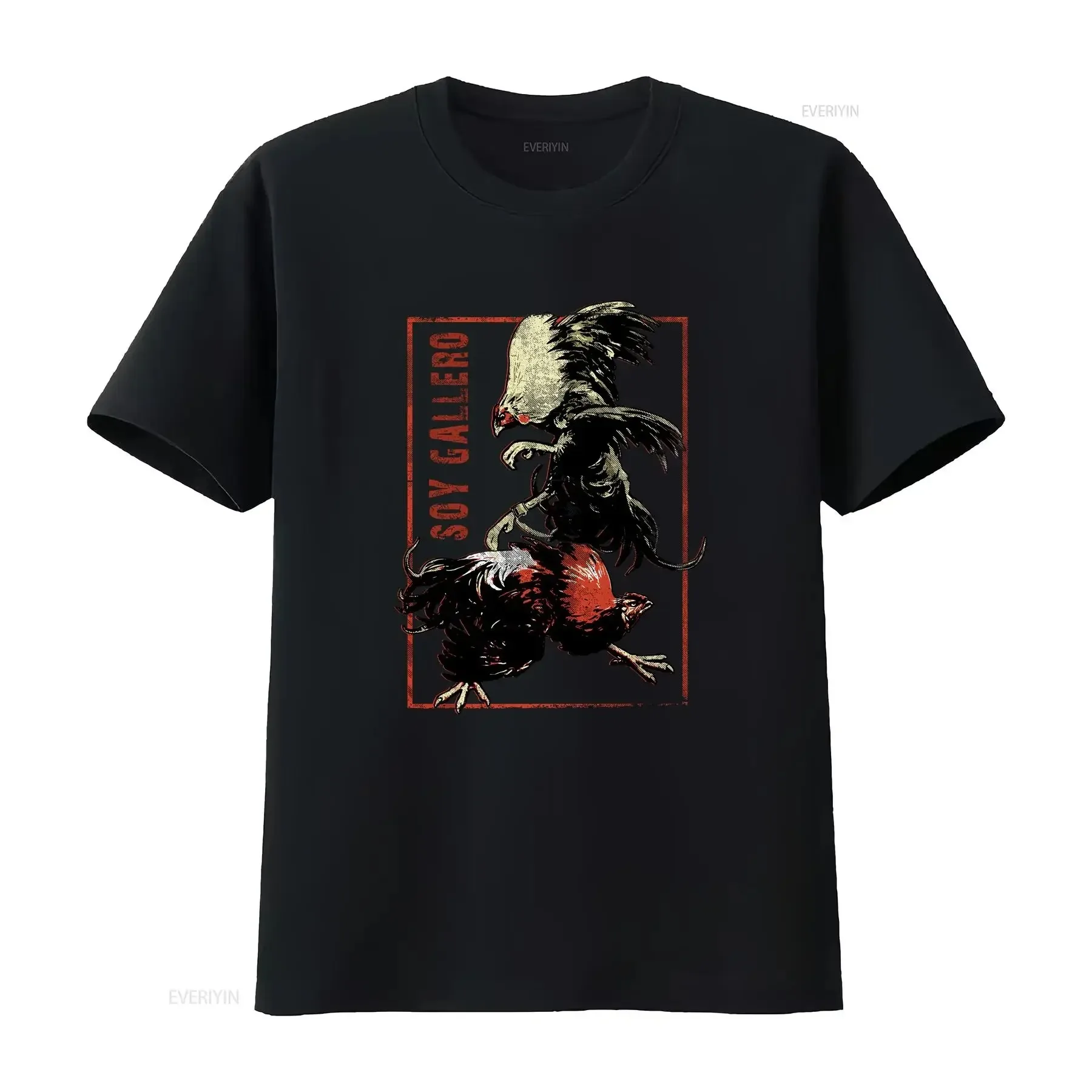 

Vintage Cockfighting shirt Soy Gallero T vintage Washed streetwear Stretched Top For Everyday Wear Comfortable