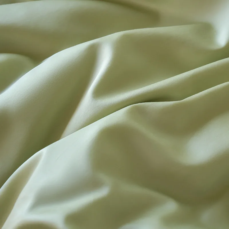 Tencel cotton four-piece set, bedding, solid color double-parcel Lyocell cotton bed sheet, quilt cover, bed hat three-piece set