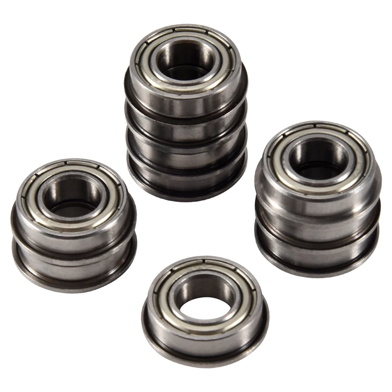 10 Pcs F688ZZ Flanged Radial Ball Bearings Metal Steel Double Shielded Flange Ball Bearing, 8 X 16 X 5Mm For Motor