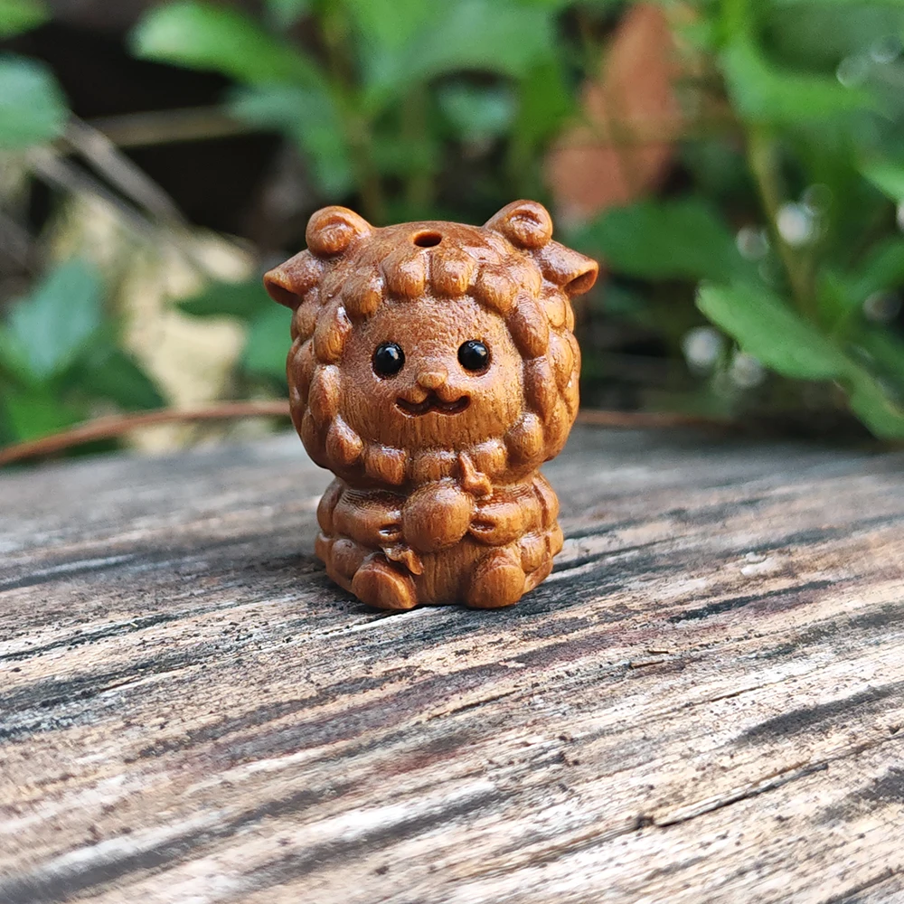 1.1 Inch Wooden Sheep Figurine, Hand-Carved, Animal Style, Suitable for Party Decorations, Housewarming Gifts, Indoor Decorations, Bedroom, Living Room, Office, Birthday Gifts