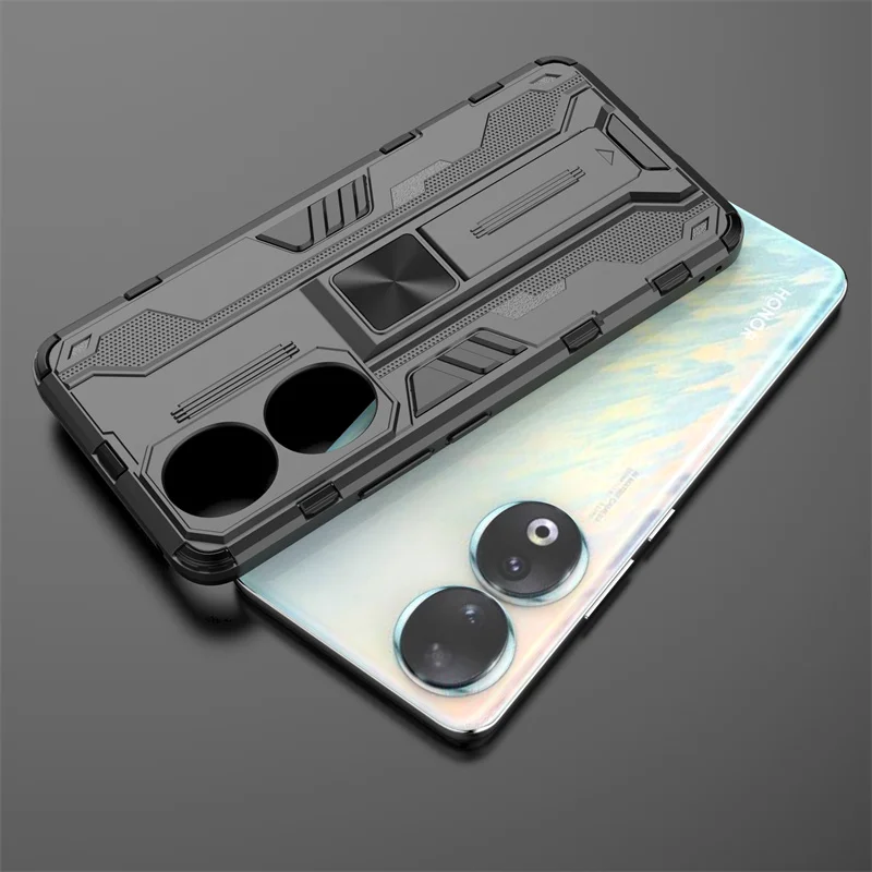 Armor Funda For Honor 90 5G Case Car Magnetic Holder Stand Phone Back Cover For Xonor Honer Honar 90 Honor90 5G Shockproof Coque