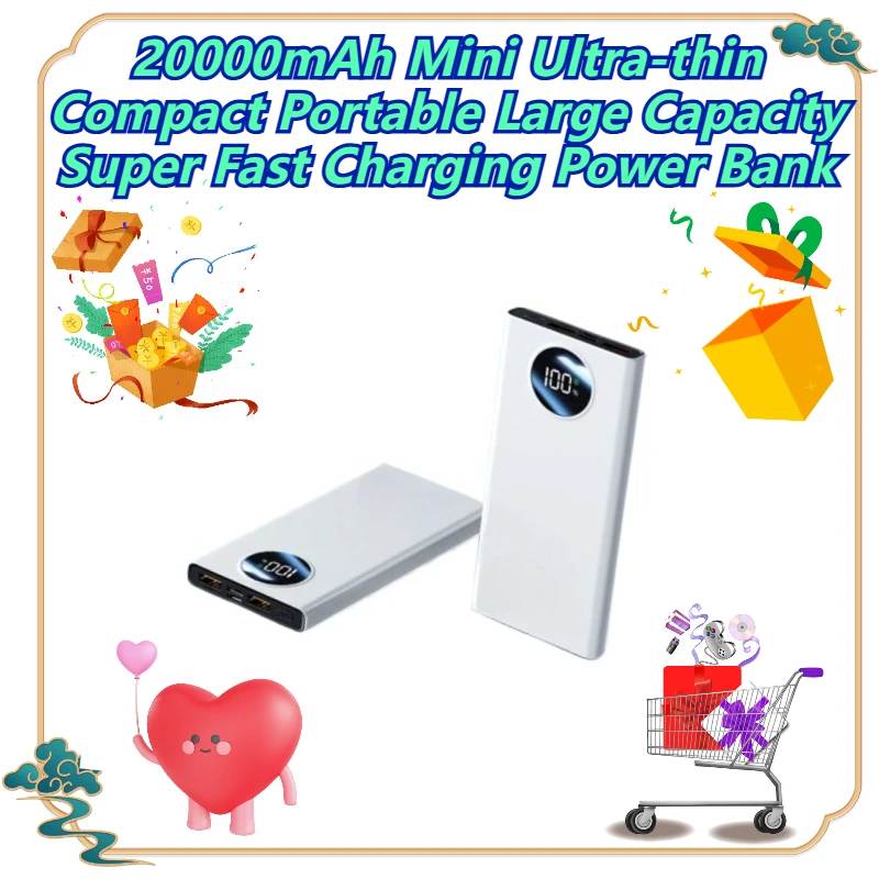 

20000mAh Mini Ultra-thin Compact Portable Large Capacity Super Fast Charging Power Bank