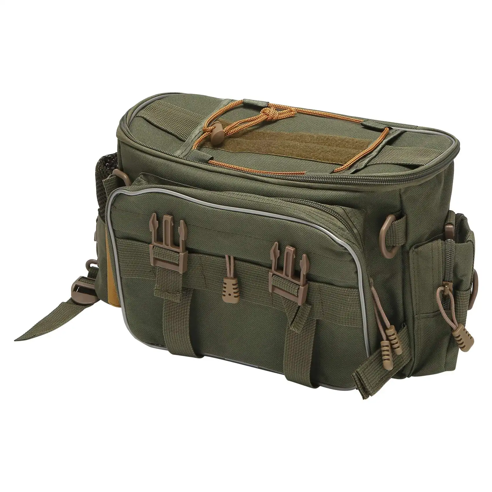 Multifunctional Waterproof Fishing Bag Outdoor Sports Waist Pack Fishing Lures Gear Storage Bag Crossbody Bag-Army Green