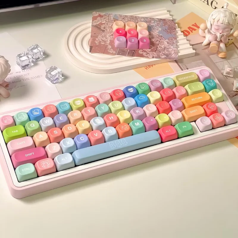 Imagem -01 - Gummy Bear Keycap para Teclado Mecânico Gummy Perfil Moa Pbt Sublimação Térmica de Cinco Lados Opaco Personalizado 133 Chaves gummy bear keycap para teclado mecanico gummy perfil moa pbt sublimacao termica de cinco lados opaco personalizado 133 chaves 01