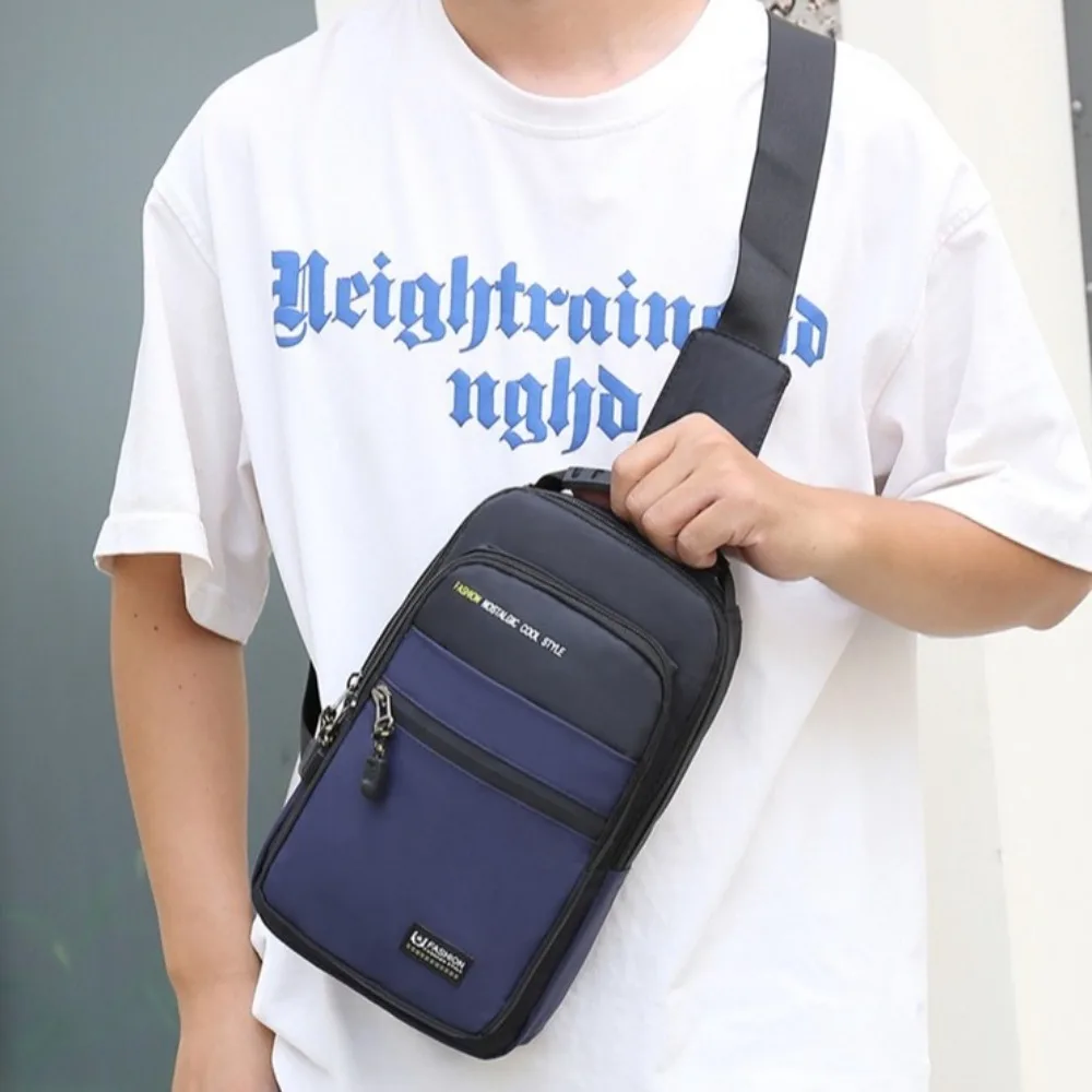 

Oxford Cloth Men's Chest Bag Multifunctional Large Capacity Crossbody Bag Korean Style Adjustable Shoulder Sports Shoulder Bag