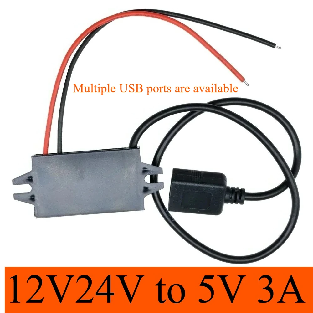 

12V24V to 5V 3A Car Power Converter Micro Mini USB DC-DC Step Down Voltage Power Supply Adapter with Reverse Protection