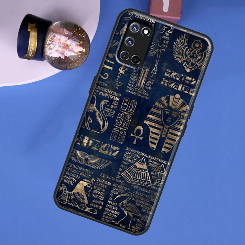 Ancient Egyptian Hieroglyphic Case For OPPO A53 2020 A31 A5 A9 A52 A72 A1K A15 A83 A91 A93 A5S Find X3 Pro Reno 2Z Cover