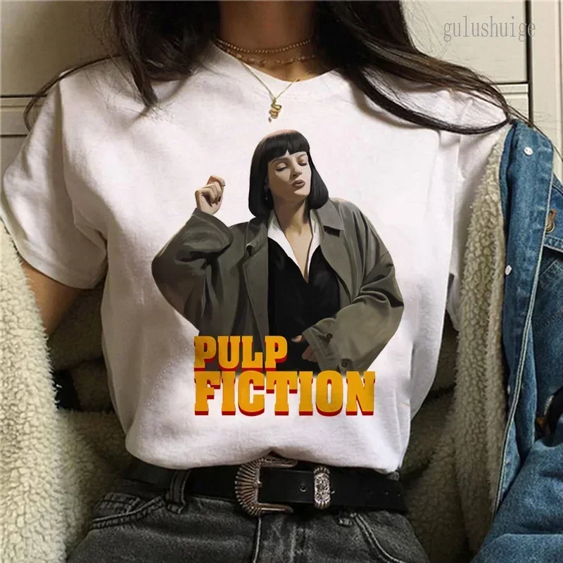 Pulp Fiction film zabawny nadruk T-Shirt dziewica Mary Mia koszulki T Shirt kobiety Harajuku Ullzang 90s koreański Unisex T-shir damski