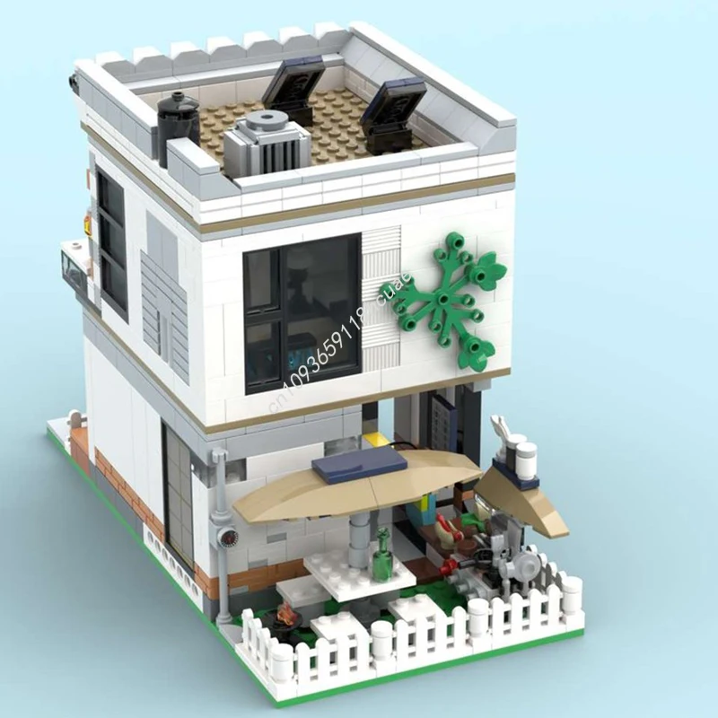 

932 шт. MOC 1 ряд для жилых помещений, модульные строительные блоки, мастер-серия, коллекционное издание, модель DIY, образование, сборка, Рождественский подарок