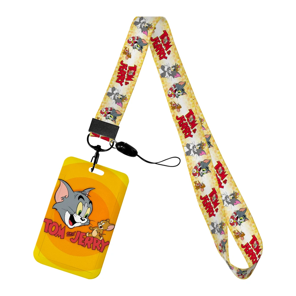 

Cartoon Anime Funny Mounse Jerry Card Holder Neck Strap for Key ID Card Cellphone Straps Badge Holder Keyring Accessories