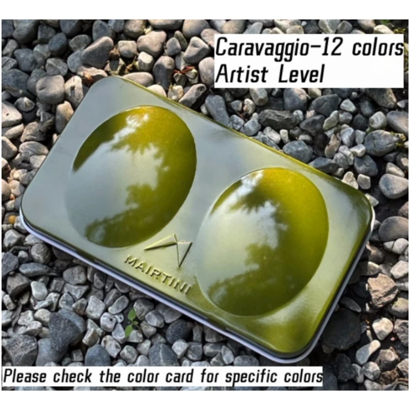 MAIRTINI Brillian Ravs Solid Watercolor Japan Portable Mango Iron Box Caravaggio 12 Color Concentrated Gouache Paint Set