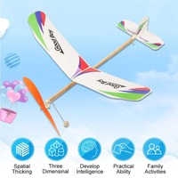 Hand Throw Aircraft Flying Glider Toy Science Experiment Foam Airplane DIY Model Rubber Power Plane Outdoor Toys Gift with Box