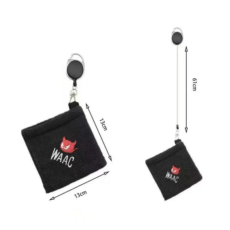 25 منشفة كرة جولف جديدة مطرزة بطباعة وحش مع خطاف قابل للسحب - أداة تنظيف المناشف والنادي #3