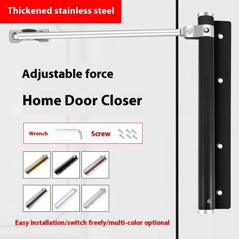 Adjustable Auto Close Door Closure Aluminum Alloy Automatic Gate Closer Outdoor Spring Fire-proof Soft Duty Heavy Hardware